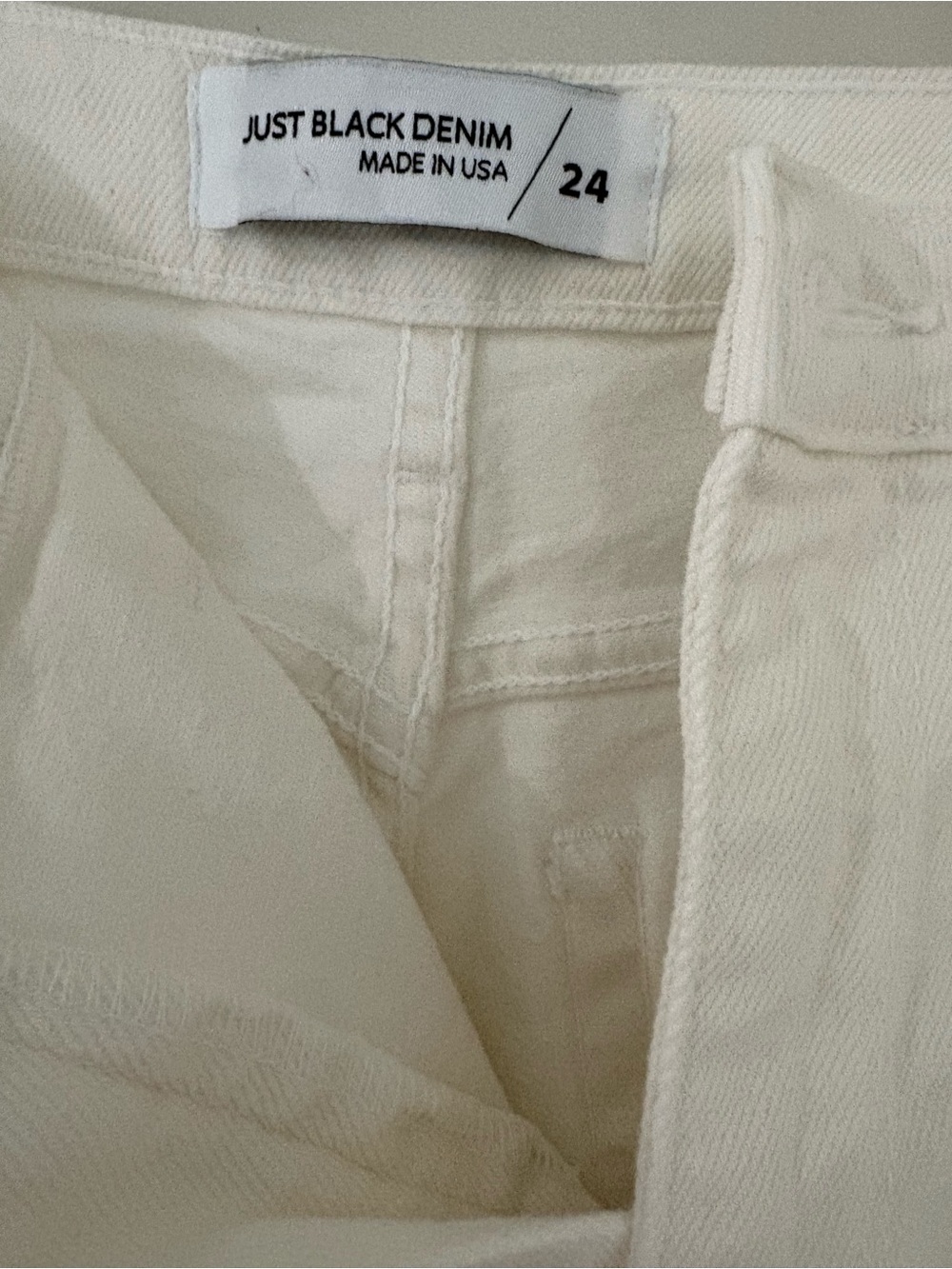 BD Just Black Denim White High-Rise Patch-Pocket Wide-Leg Jeans - Size 24 - Picture 2 of 5